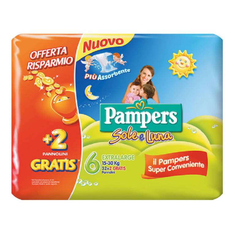 PAMPERS SOLE&LUNA XL 34PZ